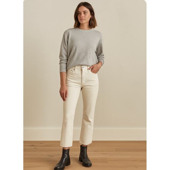 Denim - R13 Made in Italy Ecru Denim Jeans NWT Size 29 Kick Fit Stretch Cropped
